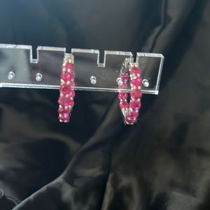 Artisan Lab Ruby inside outside hoops in 9.25 Sterling silver